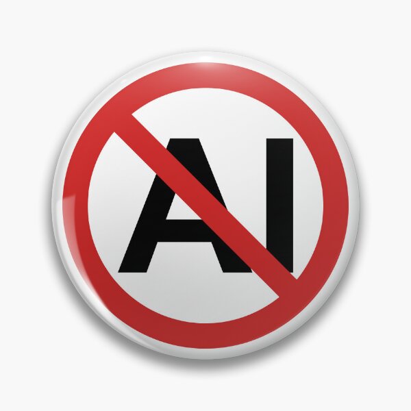 Item preview, No AI Art Symbol - Anti Artificial Intelligence Prohibited Slash Graphic designed and sold by Off-Road-Zone.