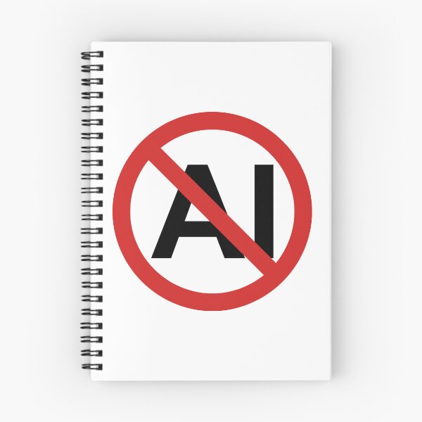 Item preview, No AI Art Symbol - Anti Artificial Intelligence Prohibited Slash Graphic designed and sold by Off-Road-Zone.