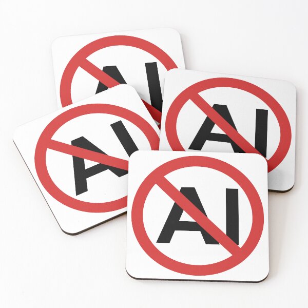 Item preview, No AI Art Symbol - Anti Artificial Intelligence Prohibited Slash Graphic designed and sold by Off-Road-Zone.