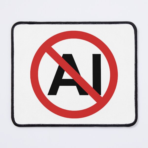 Item preview, No AI Art Symbol - Anti Artificial Intelligence Prohibited Slash Graphic designed and sold by Off-Road-Zone.