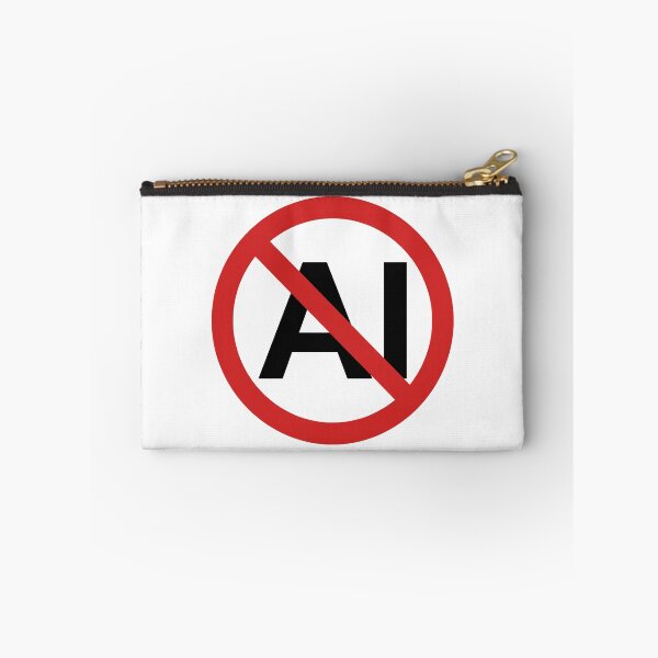 Item preview, No AI Art Symbol - Anti Artificial Intelligence Prohibited Slash Graphic designed and sold by Off-Road-Zone.