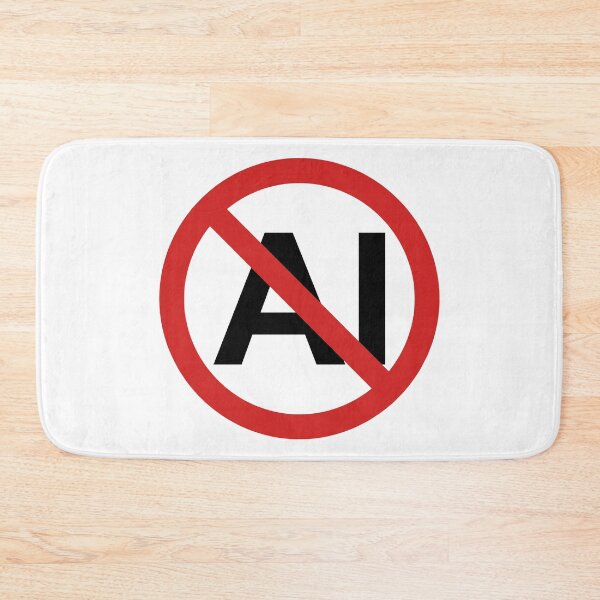 Item preview, No AI Art Symbol - Anti Artificial Intelligence Prohibited Slash Graphic designed and sold by Off-Road-Zone.