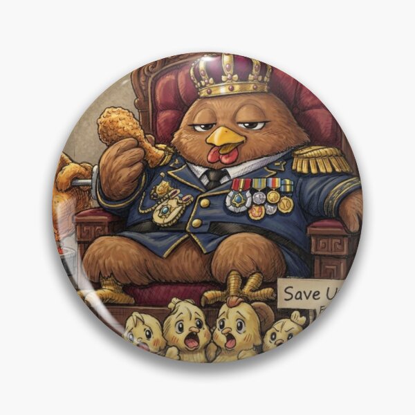 Item preview, Save Us From The Dictator - Funny Chicken King Sticker designed and sold by sabarinath3421.