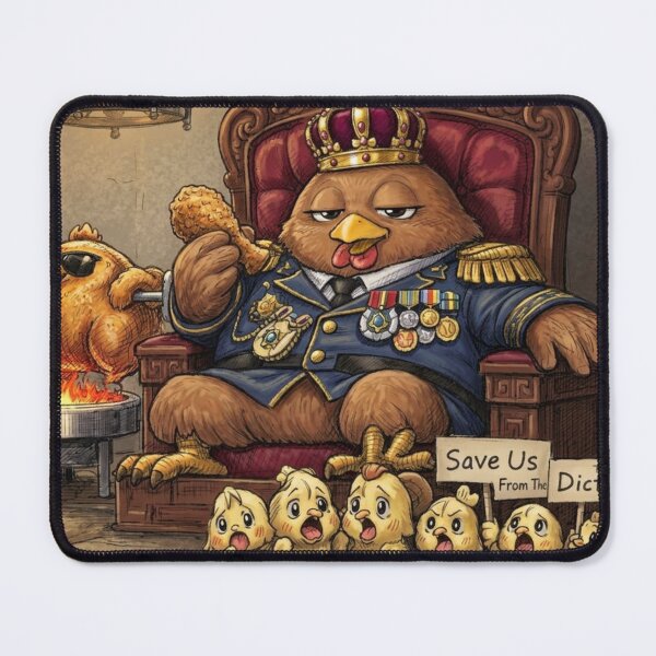Item preview, Save Us From The Dictator - Funny Chicken King Sticker designed and sold by SNC3421.