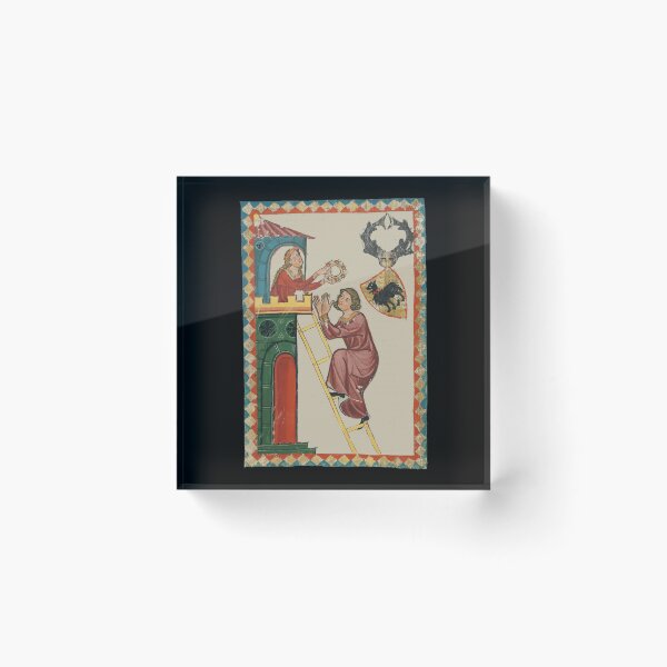Item preview, Lady Giving Gift to Suitor 14th Century Codex Manesse designed and sold by Cat Lady Designs.