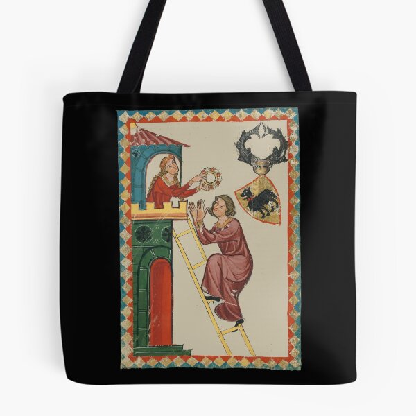 Item preview, Lady Giving Gift to Suitor 14th Century Codex Manesse designed and sold by Cat Lady Designs.