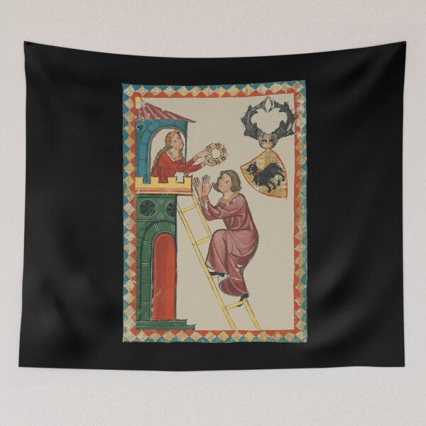 Item preview, Lady Giving Gift to Suitor 14th Century Codex Manesse designed and sold by Cat Lady Designs.