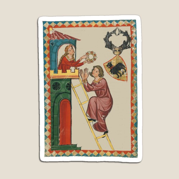 Item preview, Lady Giving Gift to Suitor 14th Century Codex Manesse designed and sold by Cat Lady Designs.