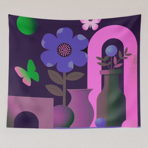 Item preview, Dream Portal Bloom | Neon Purple Botanical Art designed and sold by joycrysstudio.