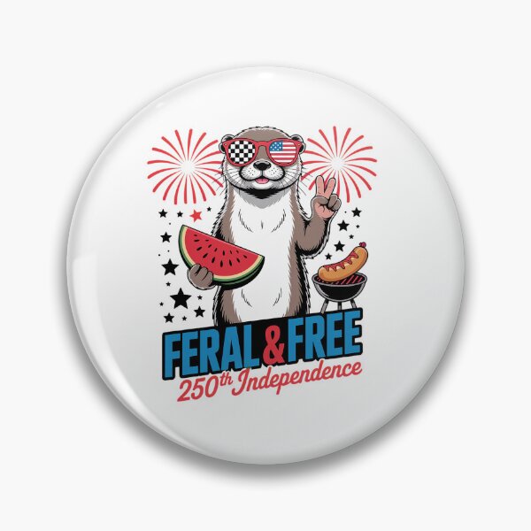 Item preview, 250th Independence 4th of July Feral and Free Otter designed and sold by grounabslaninal.