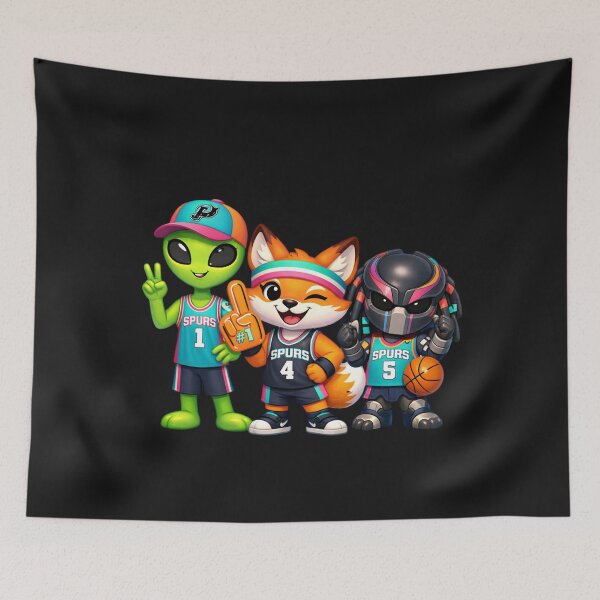 Item preview, Cute Alien Fox Monster Basketball Fan Team designed and sold by Tsugraf Designs.