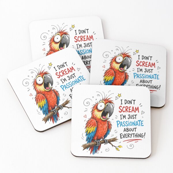 Item preview, Funny Screaming Parrot - Passionate Bird Cartoon designed and sold by NABPOD.