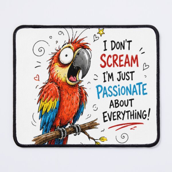Item preview, Funny Screaming Parrot - Passionate Bird Cartoon designed and sold by NABPOD.