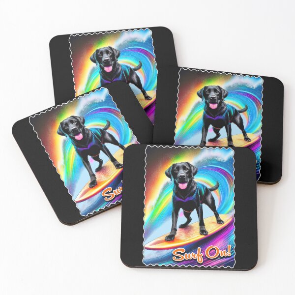 Item preview, Surf On Black Labrador designed and sold by Karen Wood.
