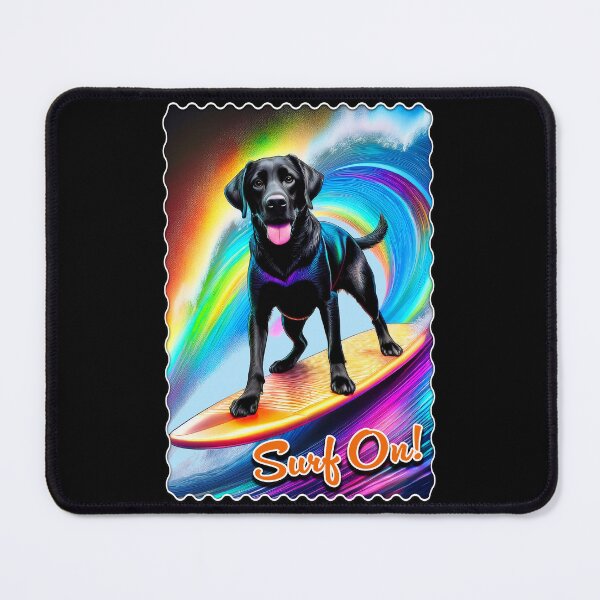 Item preview, Surf On Black Labrador designed and sold by Karen Wood.