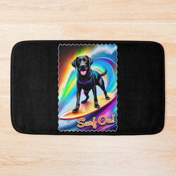 Item preview, Surf On Black Labrador designed and sold by Karen Wood.