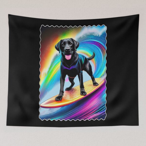 Item preview, Black Labrador Surfing designed and sold by Karen Wood.
