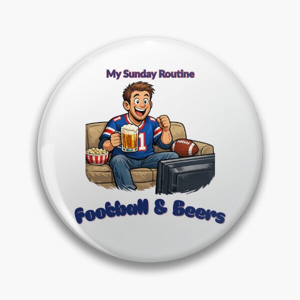 Item preview, New York Giants My Sunday Routine Football and Beers designed and sold by ThatFootball12.