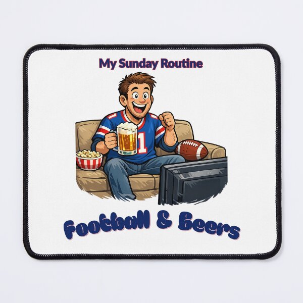 Item preview, New York Giants My Sunday Routine Football and Beers designed and sold by ThatFootball12.