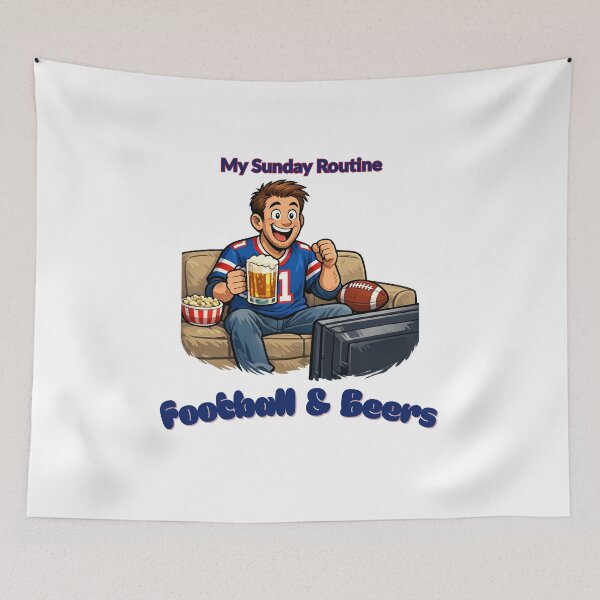 Item preview, New York Giants My Sunday Routine Football and Beers designed and sold by ThatFootball12.