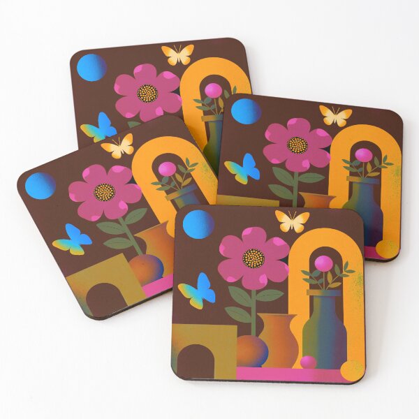 Item preview, Sunset Portal Garden | Neon Floral Fantasy Art designed and sold by joycrysstudio.