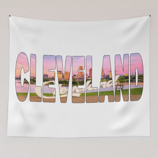 Item preview, CLEVELAND - Ohio City Script Sign looking over Edgewater Beach Sunrise designed and sold by Adam Gormley.