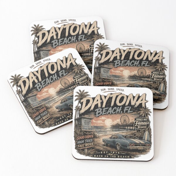 Item preview, Daytona Beach Florida Vintage Coastal Design designed and sold by ButterflyHolly Resource.