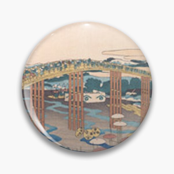 Item preview, Hokusai Yahagi Bridge Okazaki Mt Fuji Japanese Woodblock Print designed and sold by vekotpu.