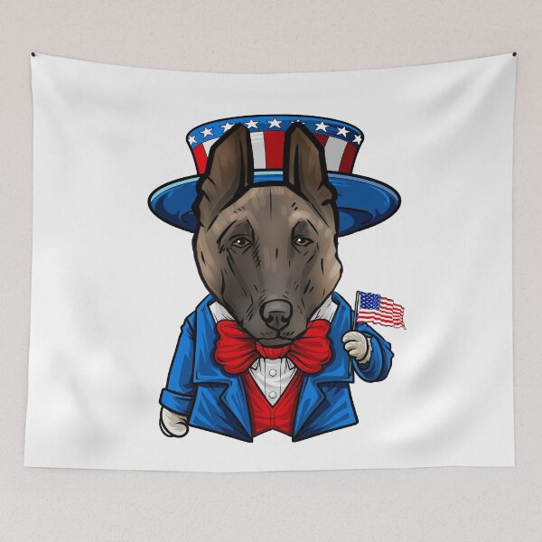 Item preview, Funny 4th of July Belgian Malinois Dog Pun designed and sold by whyitsme.
