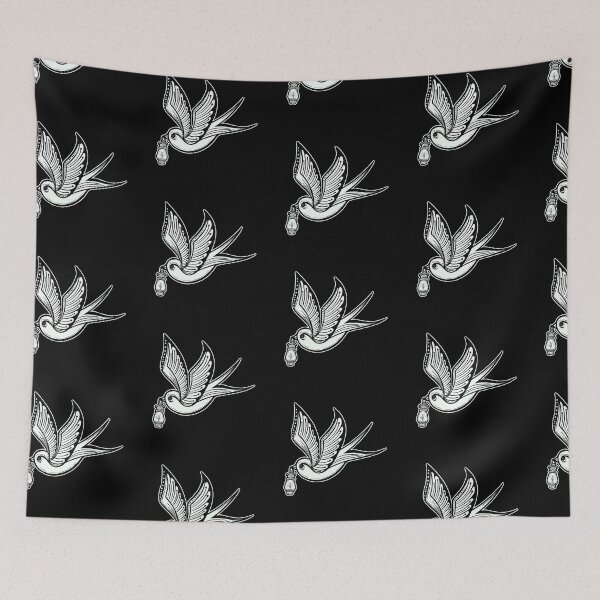Item preview, Traditional Swallow “Light in the Darkness” - Illustration designed and sold by LamichArt.
