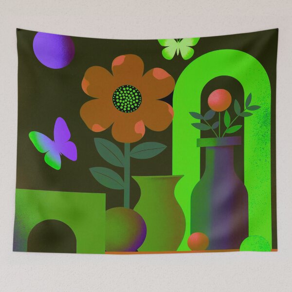 Item preview, Electric Garden Portal | Neon Botanical Pop Art designed and sold by joycrysstudio.