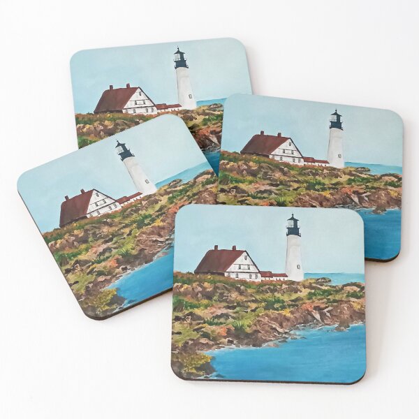 Item preview, Lighthouse with house designed and sold by Little Mom's Art Shop.