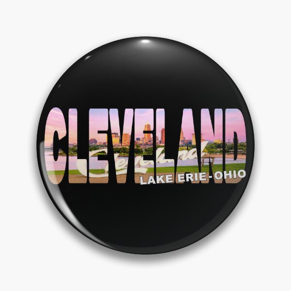 Item preview, CLEVELAND Lake Erie Ohio - City Script Sign looking over Edgewater Beach designed and sold by Adam Gormley.