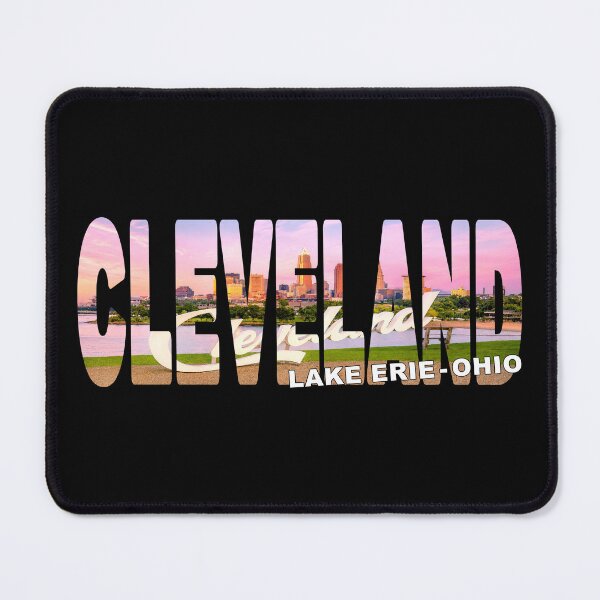 Item preview, CLEVELAND Lake Erie Ohio - City Script Sign looking over Edgewater Beach designed and sold by Adam Gormley.