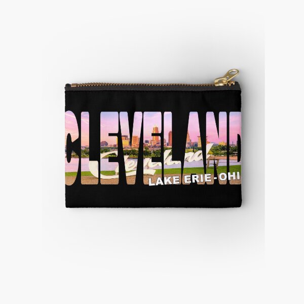 Item preview, CLEVELAND Lake Erie Ohio - City Script Sign looking over Edgewater Beach designed and sold by Adam Gormley.