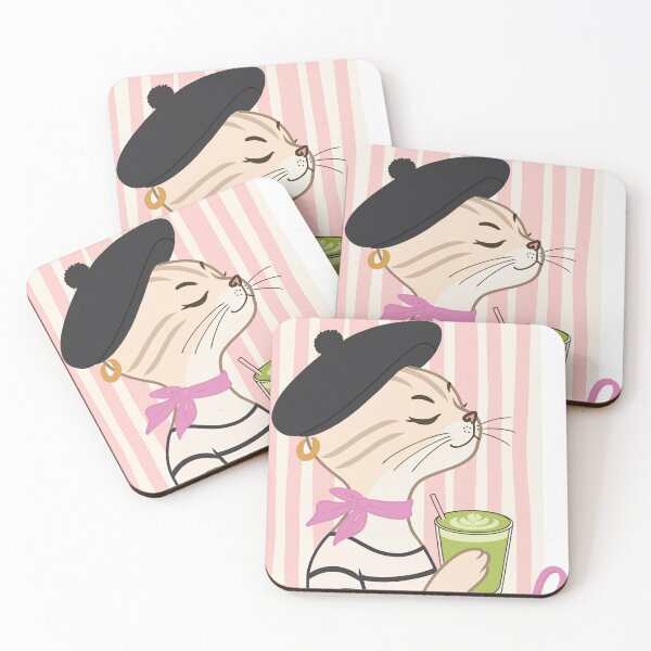 Item preview, Matcha Girl Fashion Cat | Cute French Cat Drinking Matcha | Coquette Aesthetic designed and sold by Kutiefy-shop.