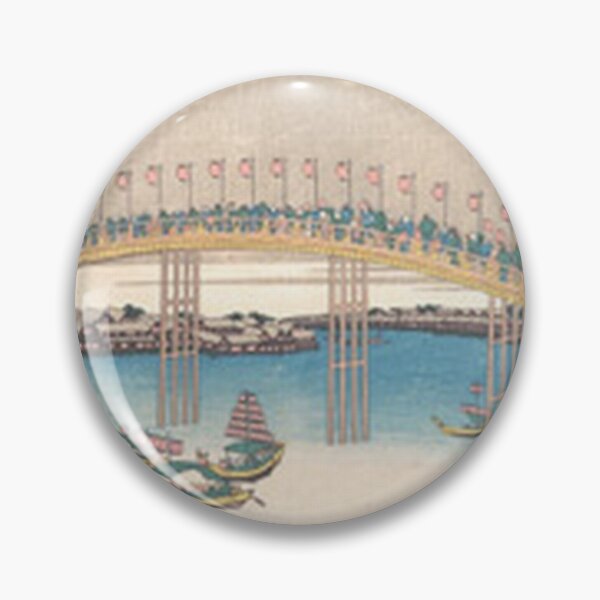 Item preview, Hokusai Tenma Bridge Setsushu Festival Japanese Woodblock Print designed and sold by vekotpu.