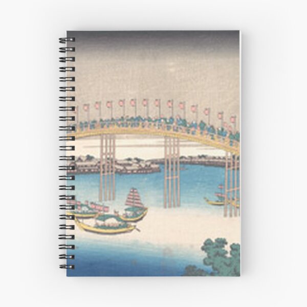 Item preview, Hokusai Tenma Bridge Setsushu Festival Japanese Woodblock Print designed and sold by vekotpu.