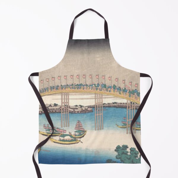 Item preview, Hokusai Tenma Bridge Setsushu Festival Japanese Woodblock Print designed and sold by vekotpu.