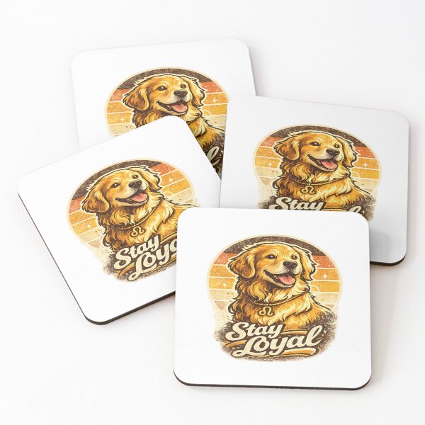 Item preview, Golden Retriever Stay Loyal Sticker | Cute Dog Lover Gift | Funny Puppy Aesthetic | Vintage Pet Art Laptop Sticker designed and sold by ArtByTripti.
