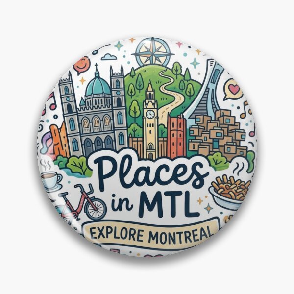 Item preview, Vibrant Places in MTL Montreal Landmarks Doodle designed and sold by placesinmtl.