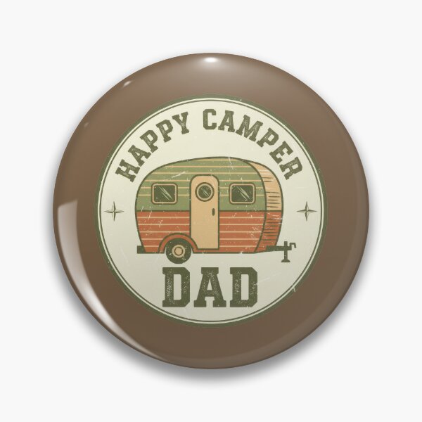 Item preview, Happy Camper Dad Retro Badge designed and sold by Teeny Quities.