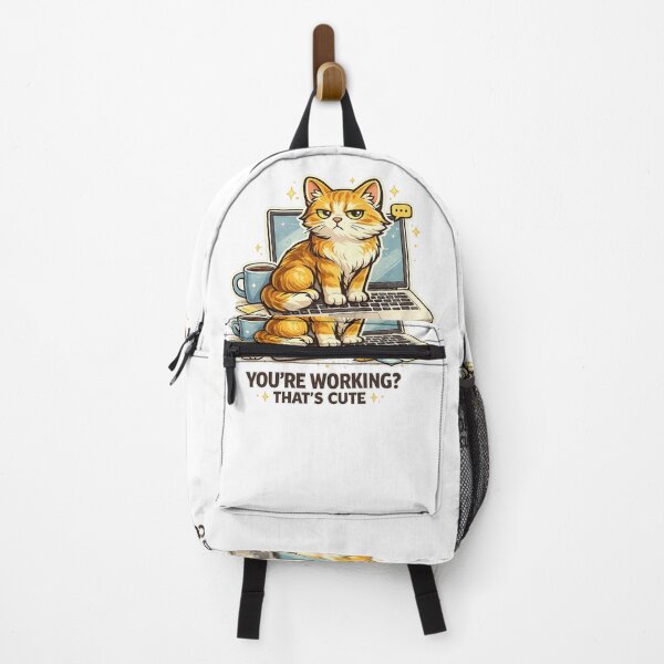 Item preview, Funny Working Cat Sticker | Cute Cat Meme Laptop Sticker | Remote Work Kitty Gift | Orange Cat Aesthetic designed and sold by ArtByTripti.