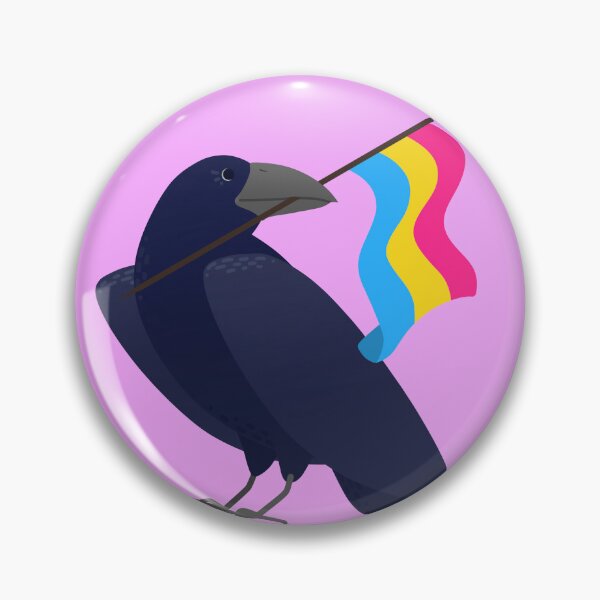 Item preview, Pansexual Pride Crow designed and sold by ElisabethDraws.