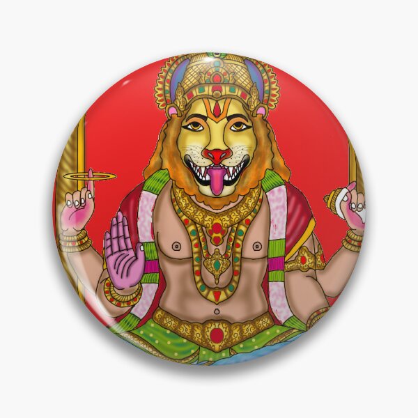 Item preview, Lord Narasimha Artwork | Fierce Divine Hindu Digital Illustration designed and sold by Harshit_Digital_Arts.