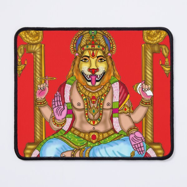 Item preview, Lord Narasimha Artwork | Fierce Divine Hindu Digital Illustration designed and sold by Harshit_Digital_Arts.