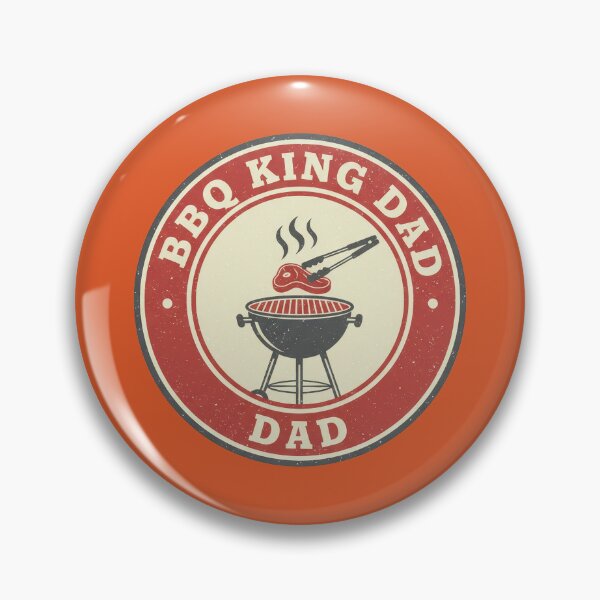 Item preview, BQ King Dad Retro Grill Badge designed and sold by Teeny Quities.