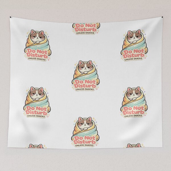 Item preview, Do Not Disturb Unless Snacks Cat Sticker | Funny Grumpy Cat Meme | Cute Introvert Kitty Gift designed and sold by ArtByTripti.