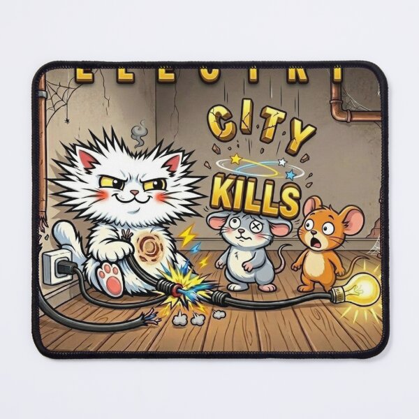 Item preview, Electricity Kills - Angry Cat Electric Shock Sticker designed and sold by SNC3421.