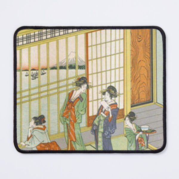 Item preview, Hokusai Shinagawa Kimono Geisha Mt Fuji Tokaido Woodblock Print designed and sold by vekotpu.